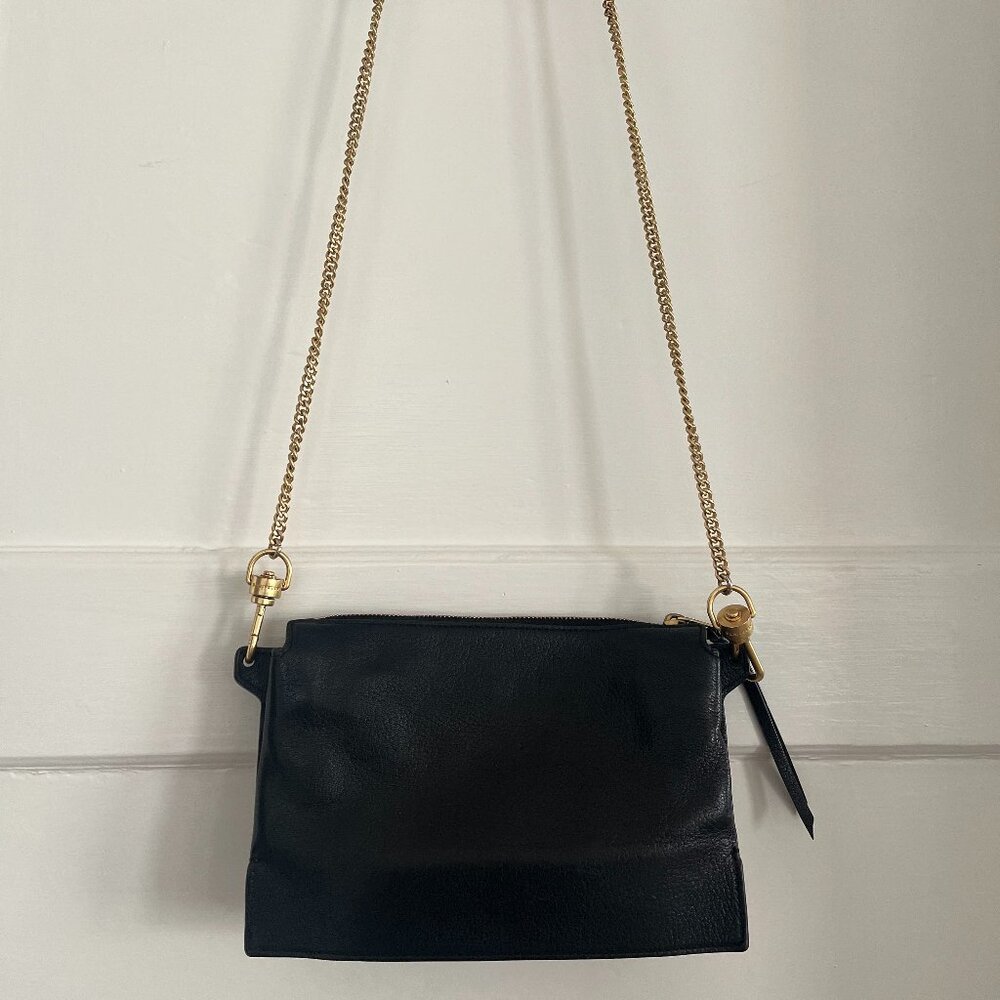 AllSaints Fletcher Leather Crossbody Bag (Black)